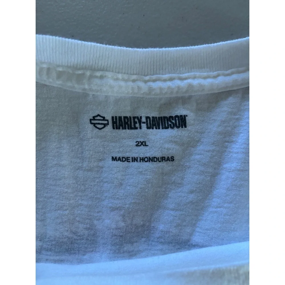 Harley Davidson T-Shirt 2XL‎ White Graphic Print Short Sleeve Men's Motorcycle